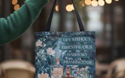 Boho Floral Essential Oil Woven Tote | Eco-Friendly Bag, Gift for Oil Lovers, Market Tote, Vintage Floral Purse, Nature Vibe